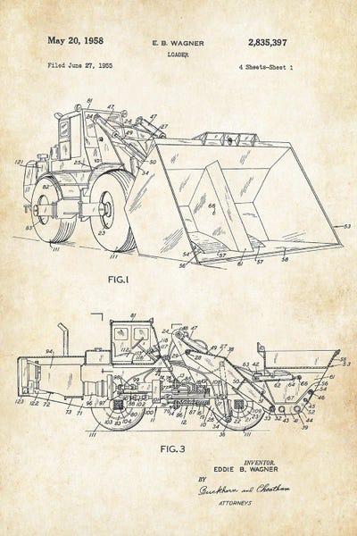 Construction Loader by Patent77 canvas print