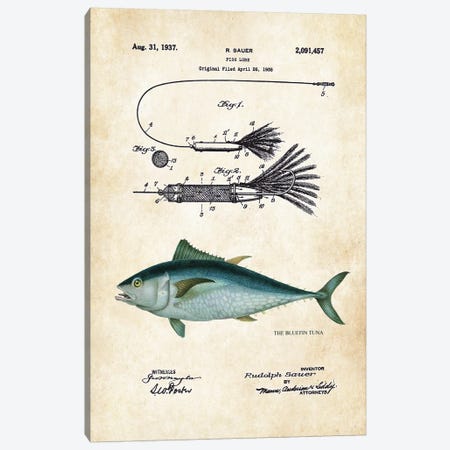 Bluefin Tuna Fishing Lure Canvas Print #PTN38} by Patent77 Canvas Art