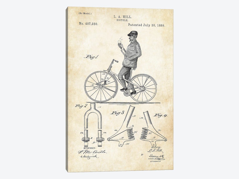 Bicycle by Patent77 1-piece Canvas Art Print