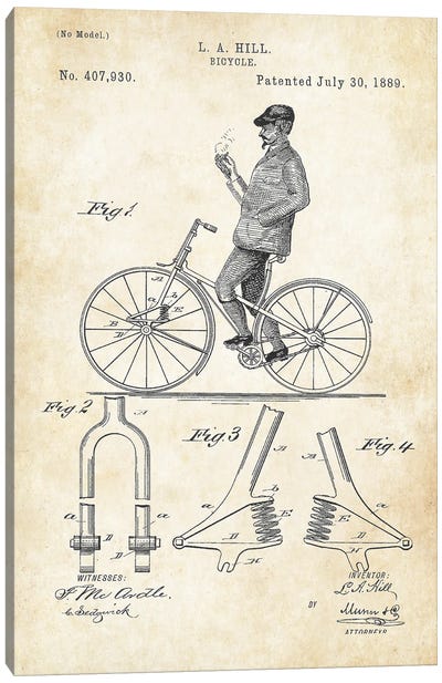 Bicycle Canvas Art Print - Patent77