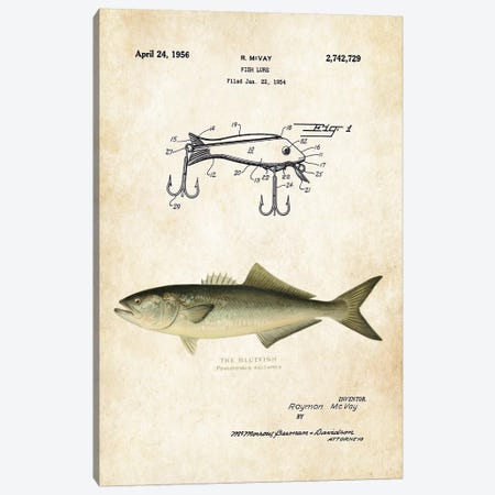 Bluefish Fishing Lure Canvas Print #PTN39} by Patent77 Canvas Art