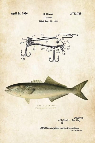 Sports Blueprints: Bluefish Fishing Lure by Patent77
