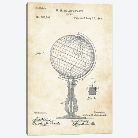 Globe Canvas Print #PTN403} by Patent77 Canvas Print