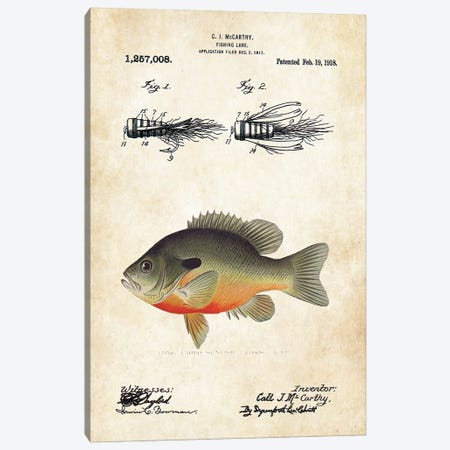 Bluegill Sunfish Fishing Lure Canvas Print #PTN40} by Patent77 Canvas Art Print