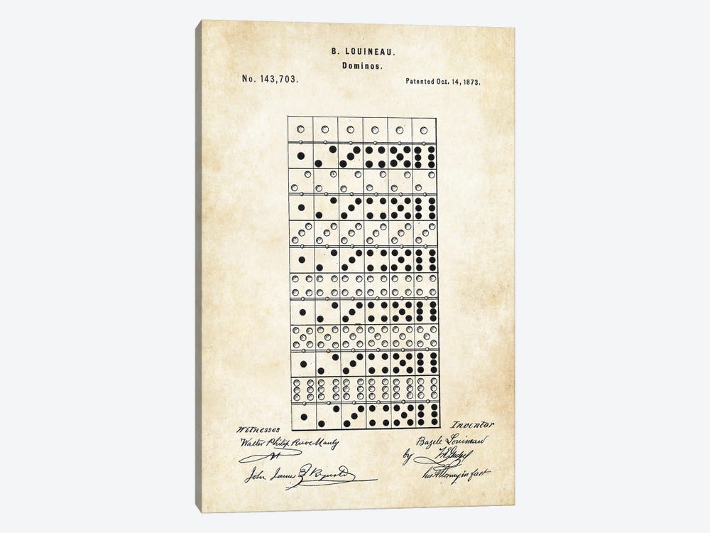 Dominoes by Patent77 1-piece Canvas Art Print