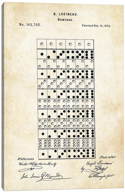 Dominoes Canvas Art Print - Patent77