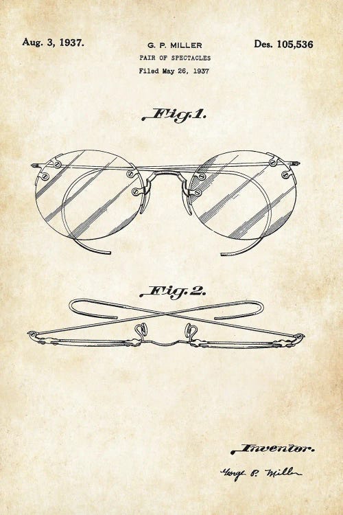 Eyeglasses by Patent77 wall art