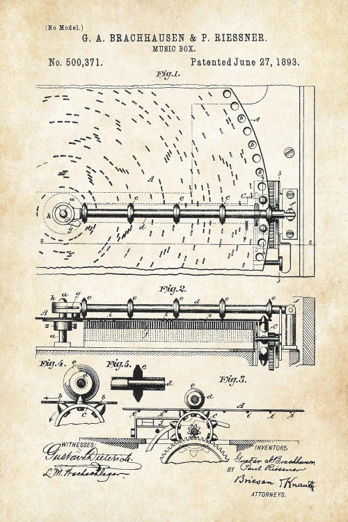 Regina Music Box by Patent77 wall art