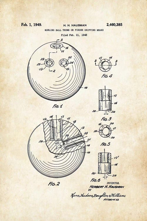 Bowling Ball by Patent77 wall art