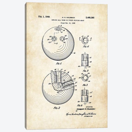 Bowling Ball Canvas Print #PTN42} by Patent77 Canvas Print