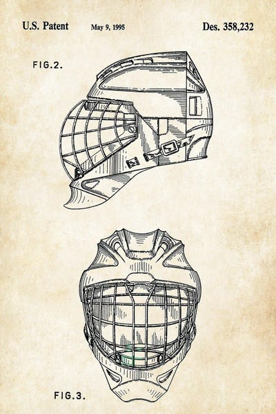Hockey Goalie Mask by Patent77 canvas print