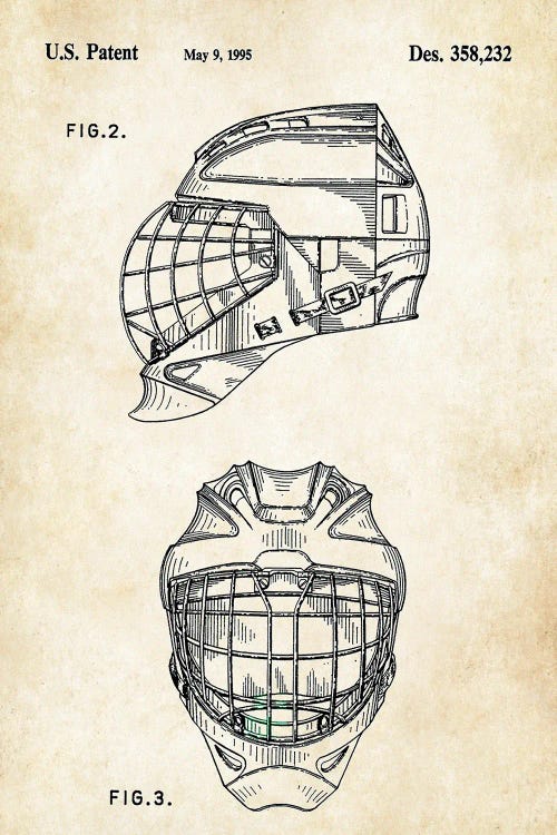 Hockey Goalie Mask by Patent77 wall art
