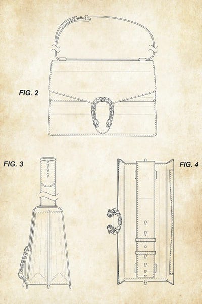 Women's Purse by Patent77 framed canvas print