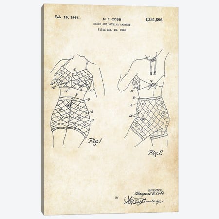 Bathing Suit Canvas Print #PTN436} by Patent77 Art Print
