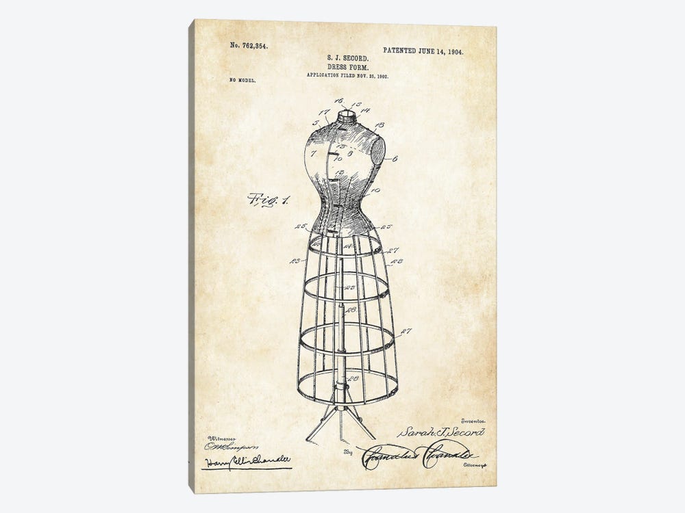 Dress Form by Patent77 1-piece Canvas Artwork