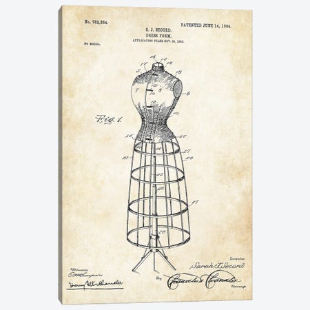 Dress Form Canvas Print #PTN440} by Patent77 Art Print