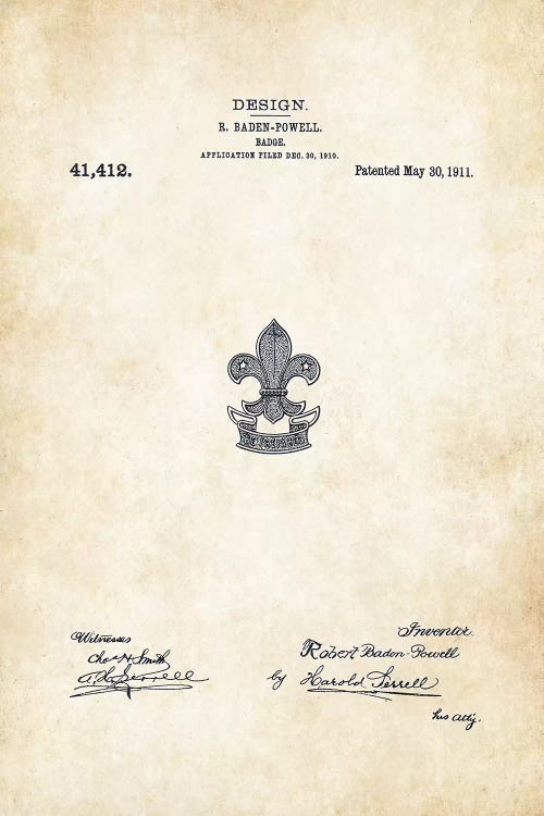 Boy Scouts Badge by Patent77 wall art