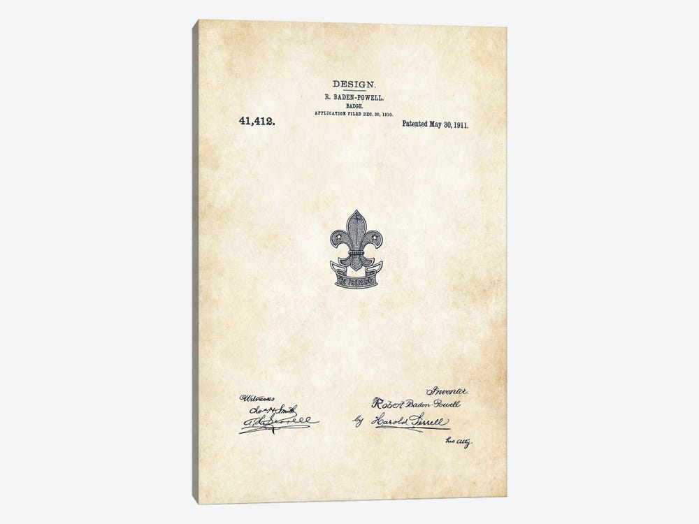 Boy Scouts Badge by Patent77 1-piece Art Print