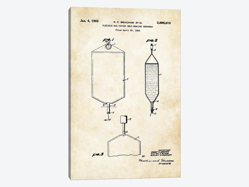 IV Bag by Patent77 1-piece Canvas Wall Art