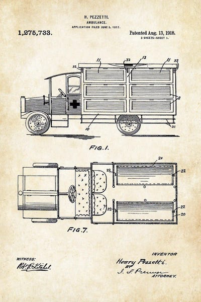 Ambulance by Patent77 art print
