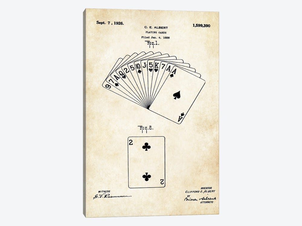 Playing Card by Patent77 1-piece Canvas Wall Art