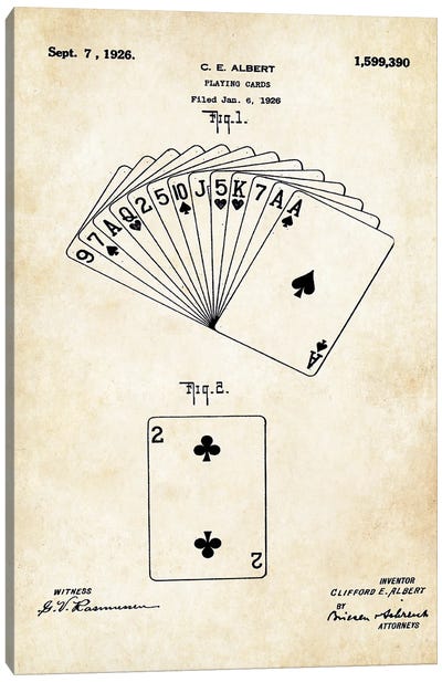 Playing Card Canvas Art Print - Patent77