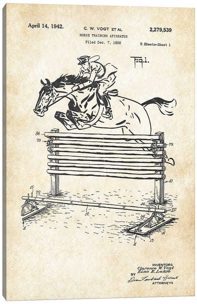 Horse Training Apparatus Canvas Art Print - Patent77