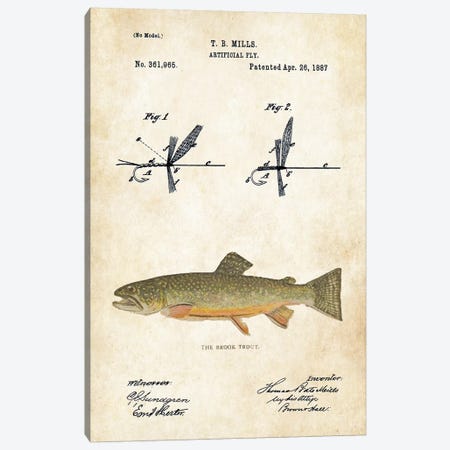 Brook Trout Fishing Lure Canvas Print #PTN45} by Patent77 Canvas Art