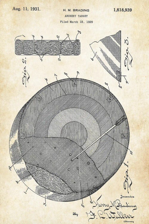 Archery Target by Patent77 wall art