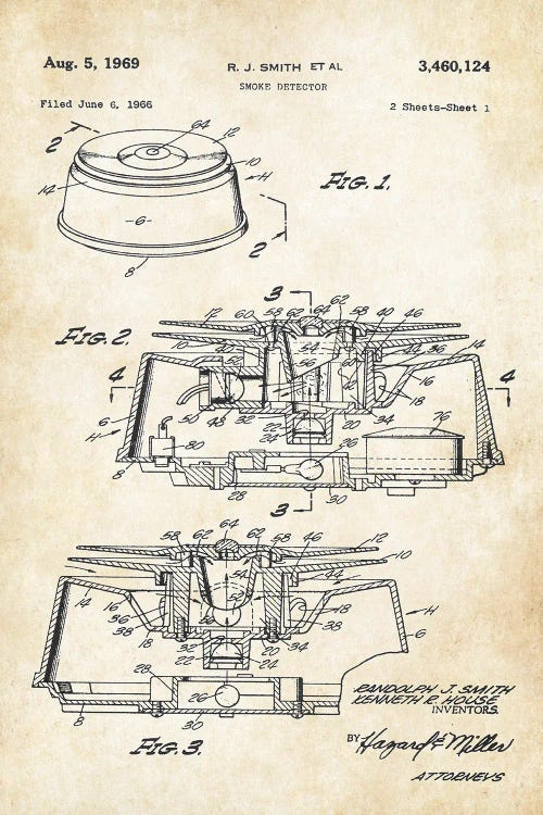 Smoke Detector by Patent77 wall art