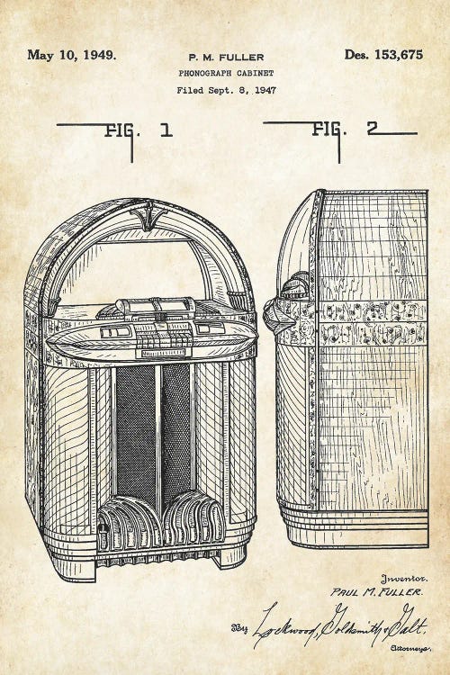 Jukebox by Patent77 wall art