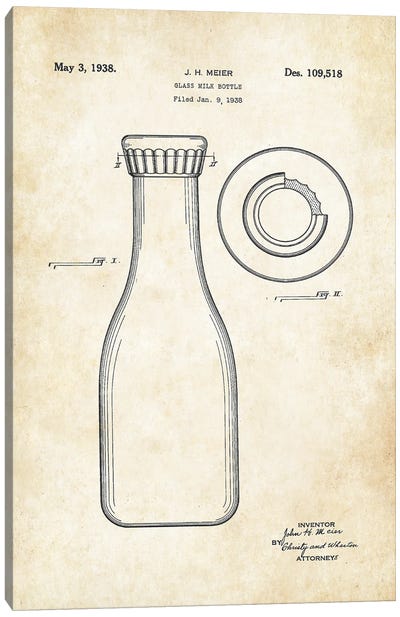 Milk Jar Canvas Art Print - Patent77