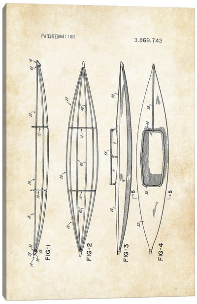 Kayak Canvas Art Print - Patent77