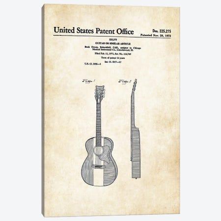 Buck Owens Acoustic Guitar Canvas Print #PTN47} by Patent77 Canvas Art