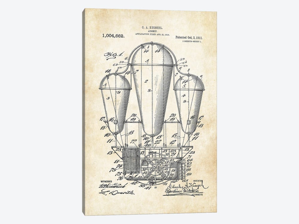 Steampunk Airship by Patent77 1-piece Canvas Artwork
