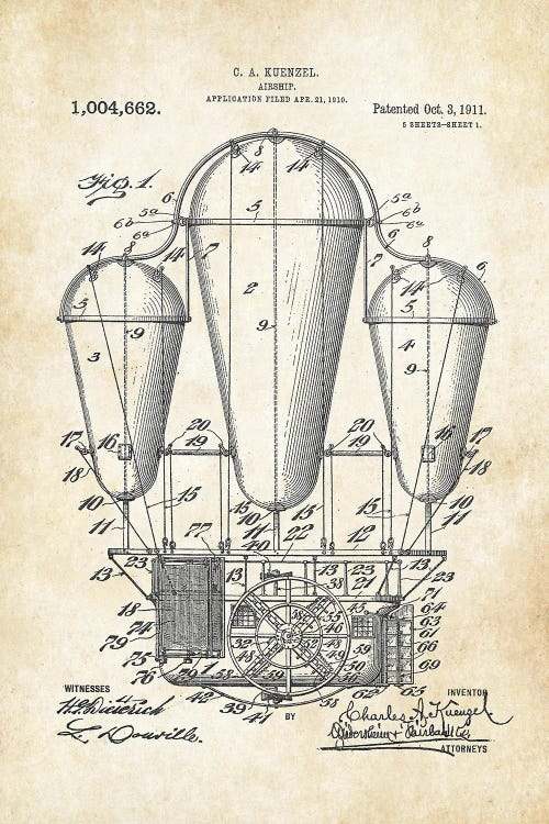 Steampunk Airship by Patent77 wall art