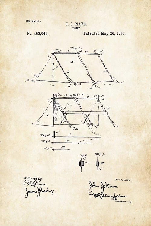 Camping Tent by Patent77 wall art