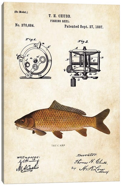 Carp Fishing Lure Canvas Art Print - Patent77