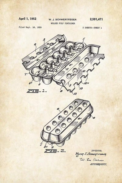 Food & Drink Blueprints: Chicken Egg Carton by Patent77