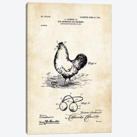 Chicken Glasses Canvas Print #PTN54} by Patent77 Canvas Art Print