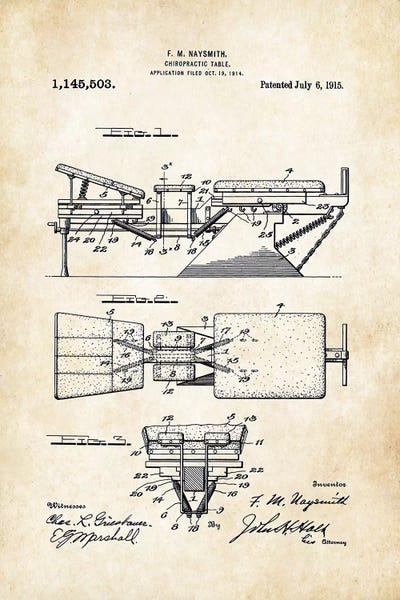 Medical & Dental Blueprints: Chiropractor Table by Patent77