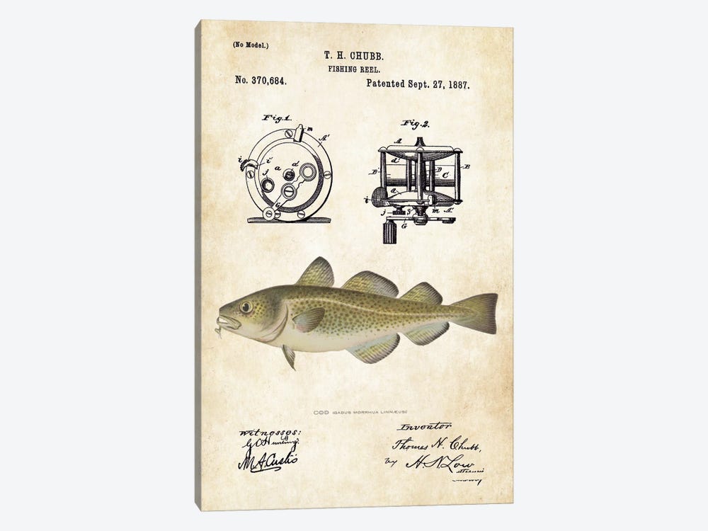 Cod Fishing Lure by Patent77 1-piece Art Print