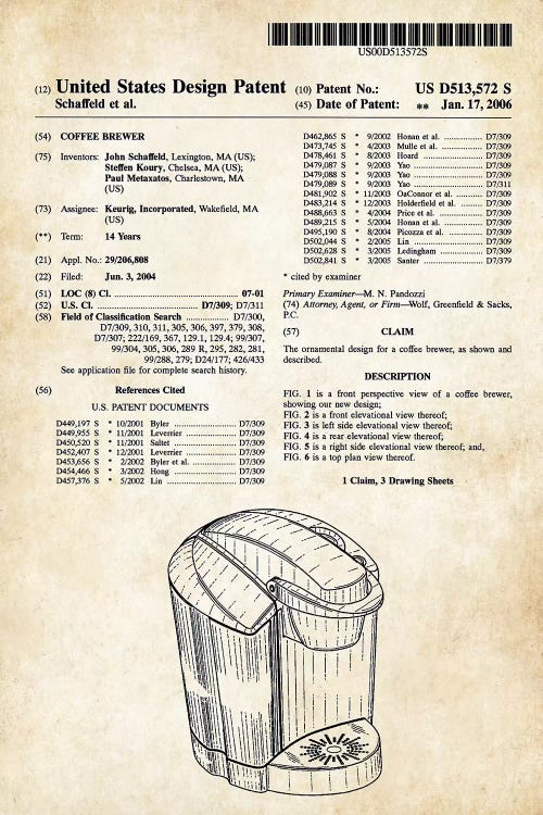 Coffee Machine by Patent77 wall art
