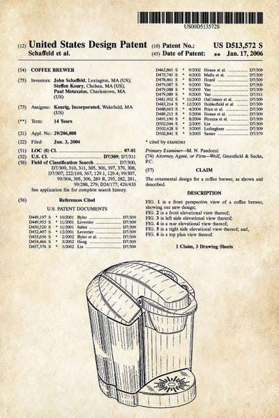 Household Goods Blueprints: Coffee Machine by Patent77