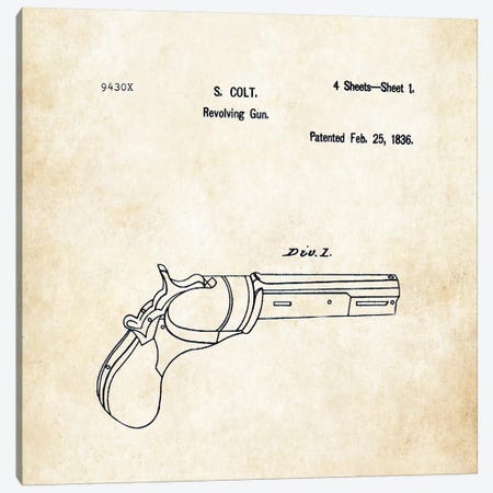Colt Paterson Revolver (1830) Canvas Print #PTN63} by Patent77 Canvas Print