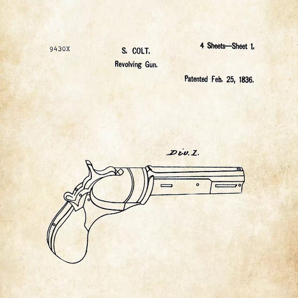 Weapon Blueprints: Colt Paterson Revolver (1830) by Patent77