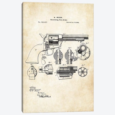 Colt Peacemaker Revolver Canvas Print #PTN64} by Patent77 Canvas Art