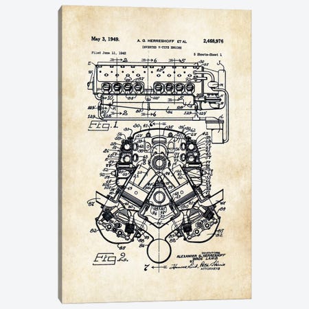 331 Hemi Engine Canvas Print #PTN6} by Patent77 Canvas Print