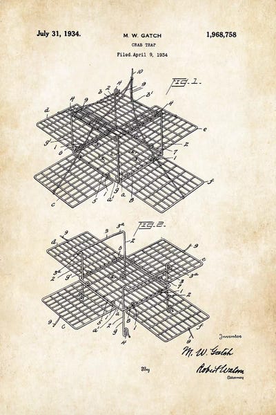 Sports Blueprints: Crab Trap (1934) by Patent77