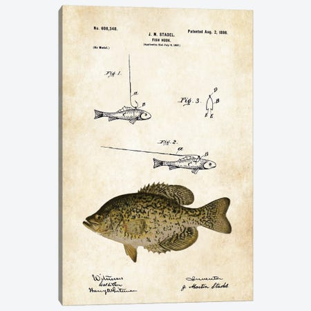 Bluegill Crappie Art Print 11x14 Vintage Lures Ice Fishing Hunting